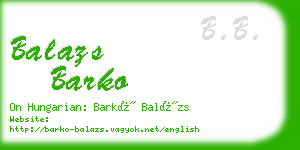 balazs barko business card